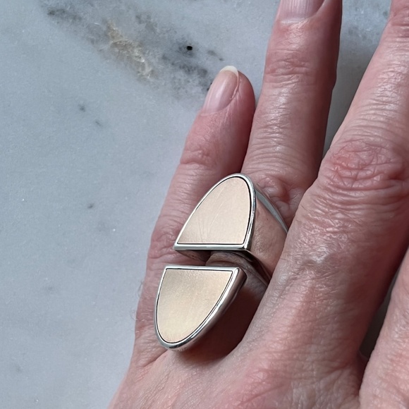 HERMES Chaine d’Ancre Initiale Ring Silver 18K Rose Gold XLarge Sz 51 (US 5.5) - Picture 5 of 8